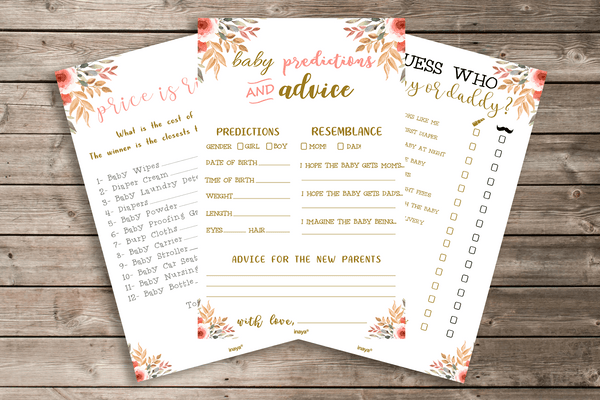 FREE! 3x Baby Shower Games - Ready to Print