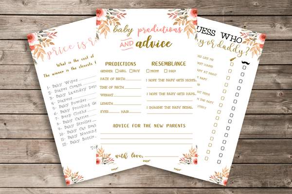 FREE! 3x Baby Shower Games - Ready to Print