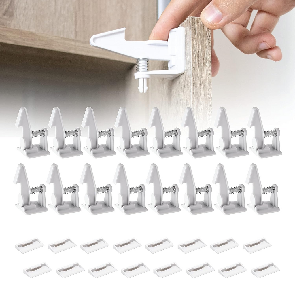 Child Cabinet Locks | Invisible Design Baby Proof Safety Latches for Cabinets