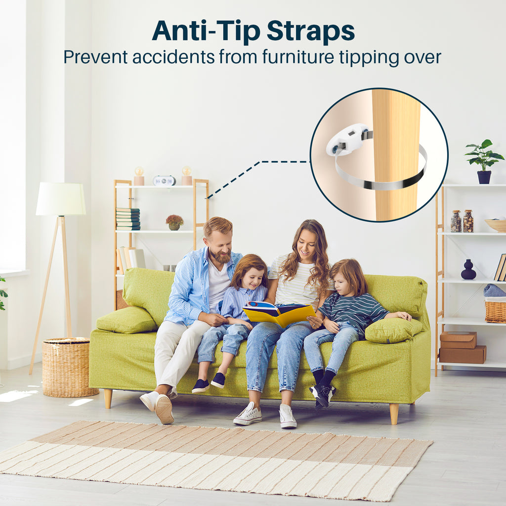 12-Pack Metal Anti-Tip Furniture Straps